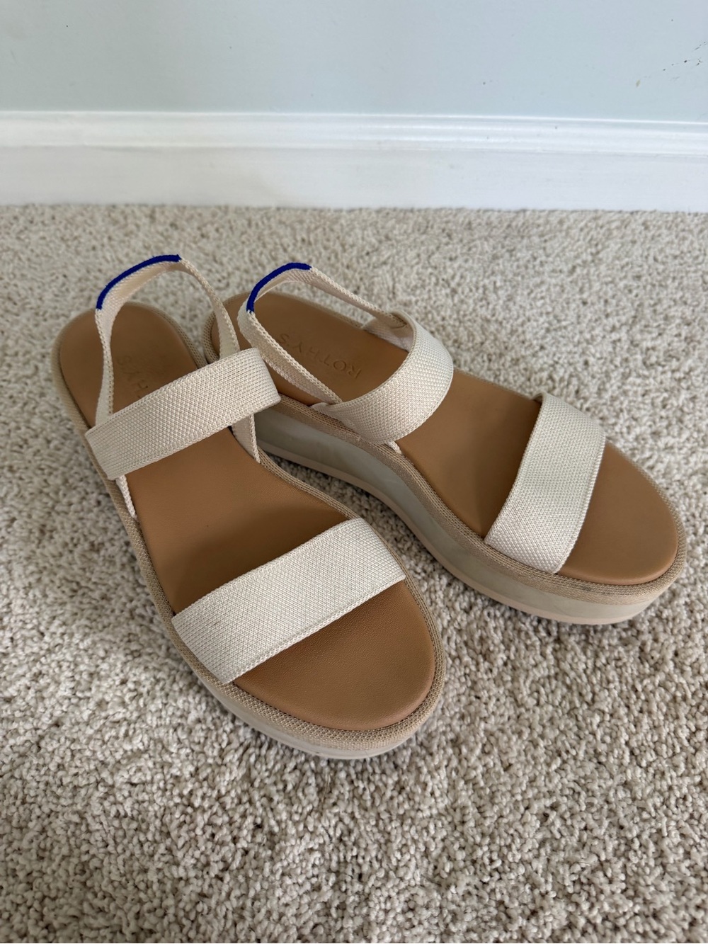 Rothy’s Women's Cream Platform Slingback Sandals
